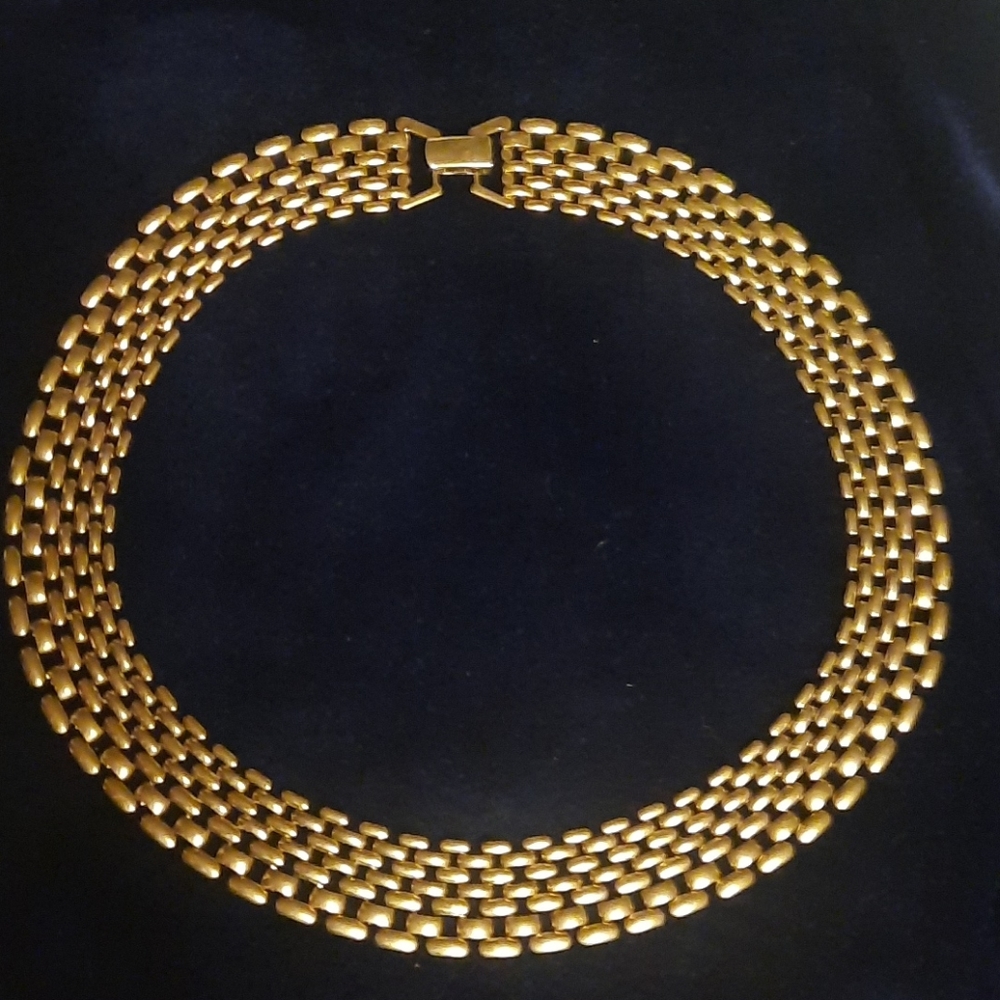 Vintage Napier Gold Link 16" Collar Necklace